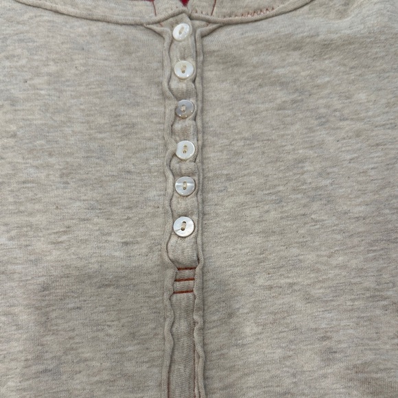 Sundance Cotton Beige Henley with Floral Embroidery - Picture 3 of 10